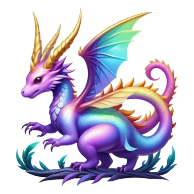Epic divine legendary complex detailed iridescent gradients aesthetic-Fakémon-creature-scenery sticker