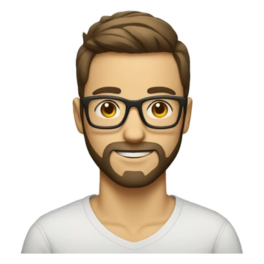 geek guy with glasses with short side trimmed hair and a beard  sticker