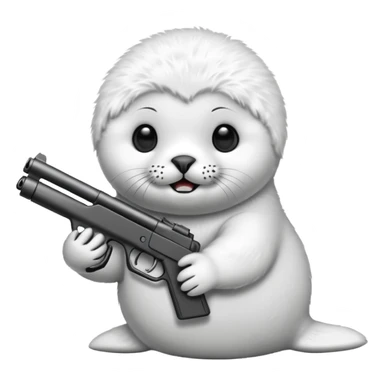 Baby seal with a gun sticker