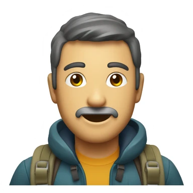 explorador caminando con unos prismaticos sticker