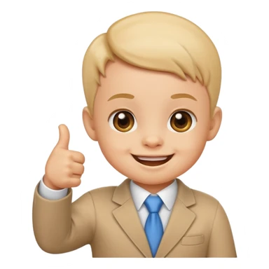 cute baby giving a thumbs up, business vibe, emoji style sticker