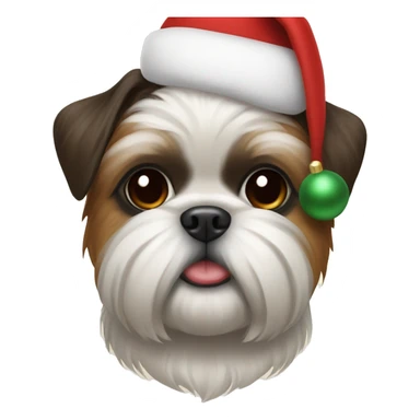 Shin tzu wearing Xmas hat sticker