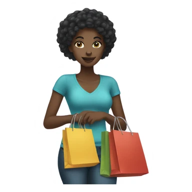 Black girl holding shopping bags sticker