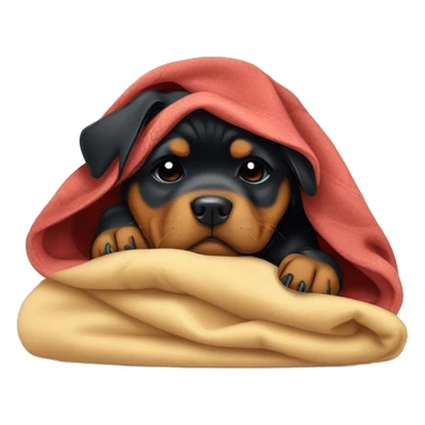 Disney style rottweiler puppy sleeping in a blanket  sticker