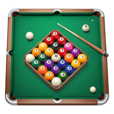 billiards pool table with cue ball and colorful balls sticker