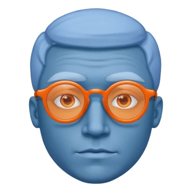 blue skinned orange glassed man sticker