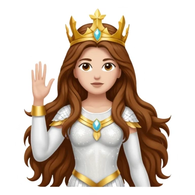 Nike, Goddess of Victory from Gods and Goddesses with long brown hair, white sequin outfit sticker