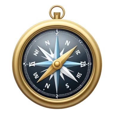 compass with white ribbon sticker