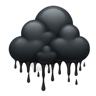 black clouds and black rain dripping down. Rain drops sticker