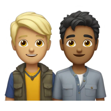 gay indian boy with his white blonde moldovan boyfriend sticker