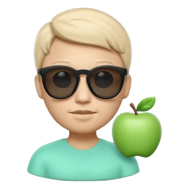 Clean 3D memoji emoji, smooth Apple emoji style, black sunglasses, calm expression, Matrix movie aesthetic, faint green code glow, minimalist, dark cinematic background, high resolution. sticker