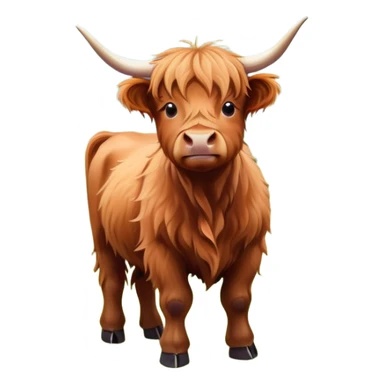 Highland cow calf flowers sticker