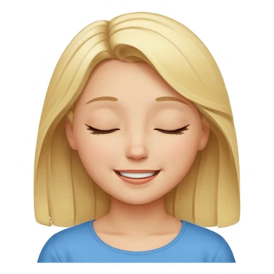Happy blonde girl with eyes closed sticker