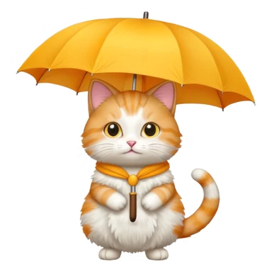 Cat with yellow umbrella sticker
