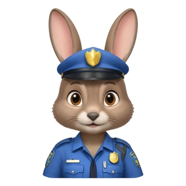 Judy Hopps (gray rabbit with a police suit, without a cap. big ears) from the Zootopia Disney movie sticker