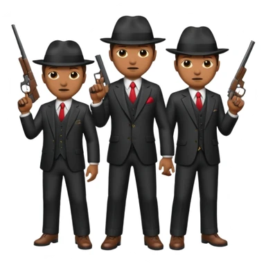 3 mafia members guns sticker