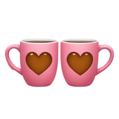 two heart shaped mugs sticker