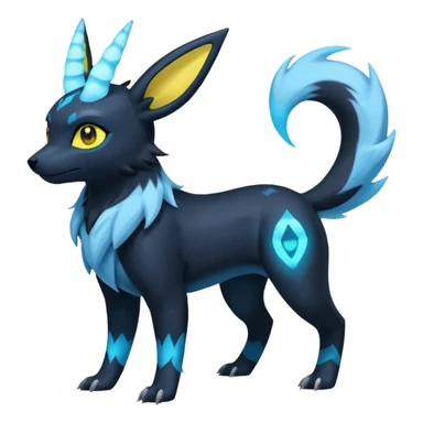 Manectric-Electrike-Aurorus-Umbreon-Draco-Fakémon-hybrid-creature (full body), 4 legs sticker
