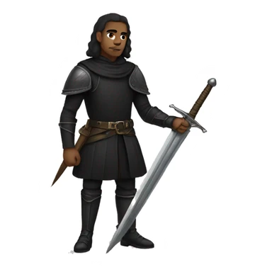lightskin guy with black medieval clothes and daggers on guard sticker