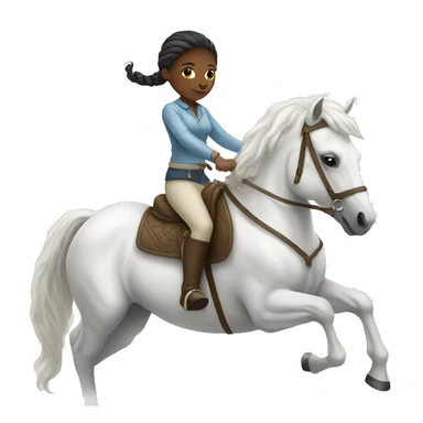 girl riding a white horse sticker