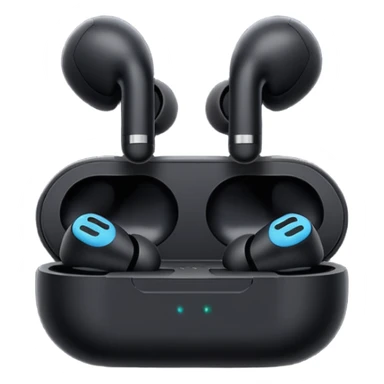  black wireless earbuds that wrap over the ear sticker