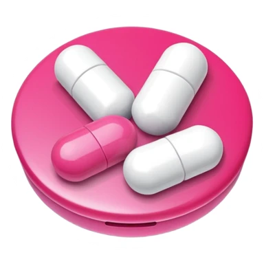 pink and white medications sticker
