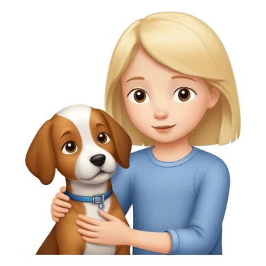 child gently petting a dog or cat, kind and friendly sticker