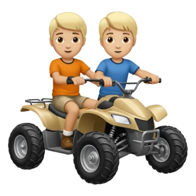 Can you make 2 blonde boys kids riding four wheelers sticker