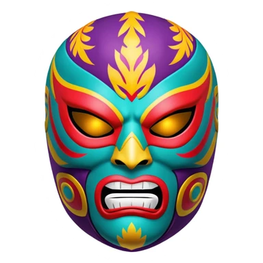 colorful sinister luchador mask with menacing expression sticker
