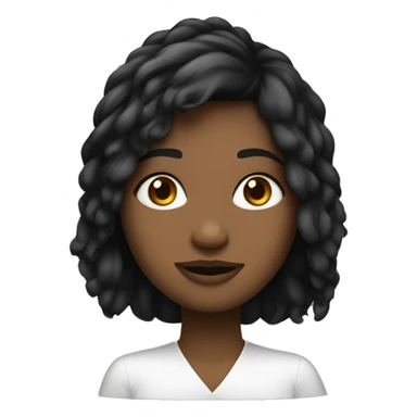 Mulher com franja curta e cabelo preto e liso sticker