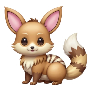 Kawaii Shiny Colorful Pastel Furret-Eevee-fusion Full Body sticker