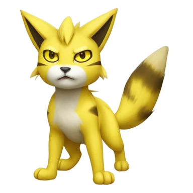 Yellow lombax-Zeraora-Renamon-cat full body sticker