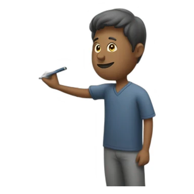 Man writing on a marker board sticker