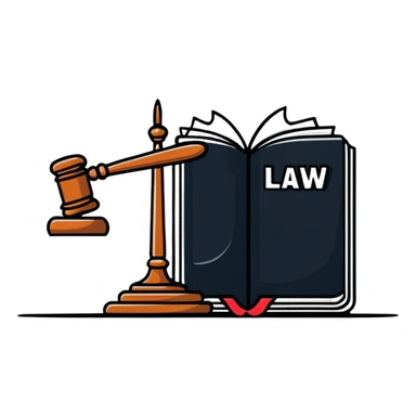 Law book with gavel sticker