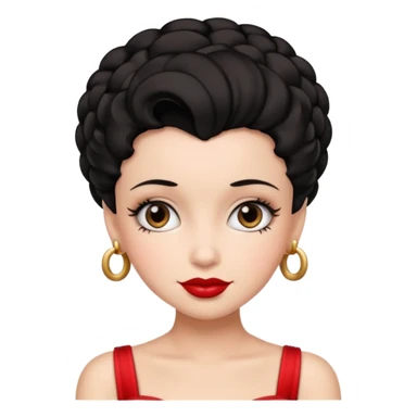 Please change her hair to Betty Boop hairstyle  sticker