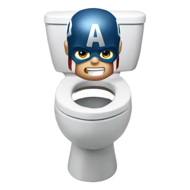 Captain America in a toilet sticker
