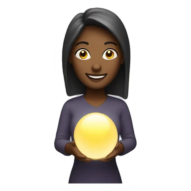 woman happy holding a modern lamp  sticker
