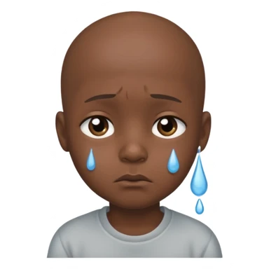Little bald sad black boy sticker