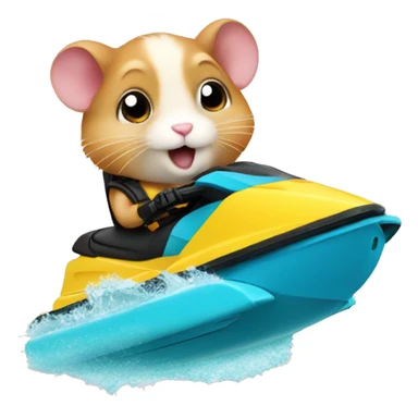 hamster on jetski sticker