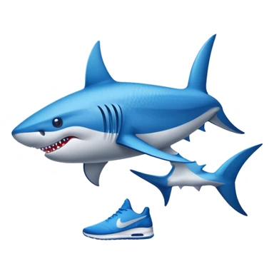 Hazme un tiburón con zapatos de Nike azules sticker