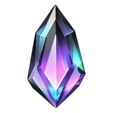 Black iridescent nebula crystal shard sticker