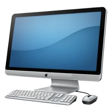 desktop computer with a program running, simple, clear, no text sticker