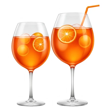 Aperol spritz in balloon glass with aperol spritz logo on it sticker