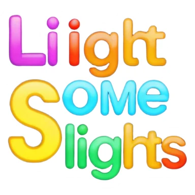 I need a stencil text for SF Lights, colorful, inviting sticker
