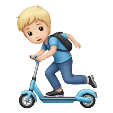 child falling off a scooter sticker