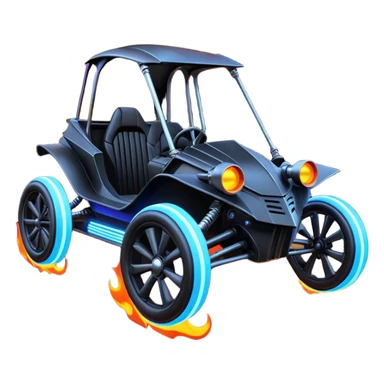 Mad max survival apocalypse ghostly sporty Darth Vader’s Batman-armored 1876 black graphite colored school buggy with horizontal holographic 3d flames painted on the body sides and neon under glow  sticker