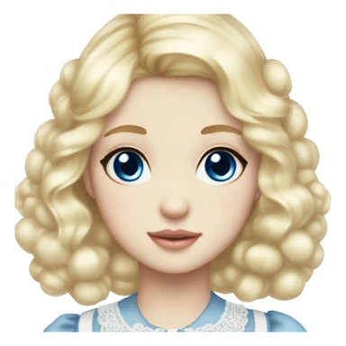 sweet lolita blond hair blue eyes white skin sticker