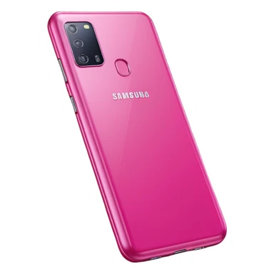 Hyperrealistic ultra detailed ed rendering and isolated high definition, not blurry, no emoji icons, no emoji faces. A Samsung galaxy a16 cellphone, inside of a fuchsia pink color phone case, 8k sticker