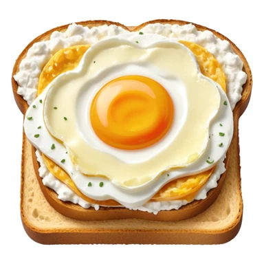Sour bread toast with cottage cheese and egg on top sticker