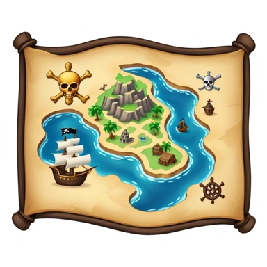 Piraten landkarte  sticker
